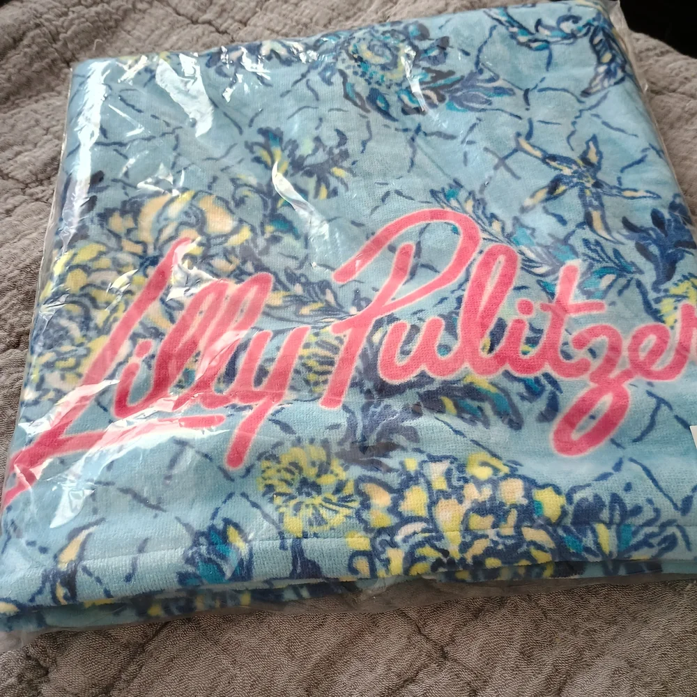 Lilly Pulitzer Blue Floral Beach Towel
